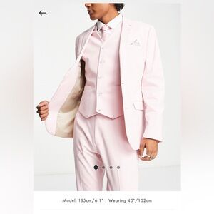 ASOS design skinny suit jacket in pastel pink